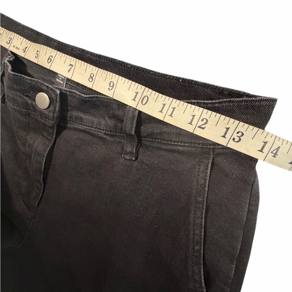 Eileen Fisher Cotton Wide Leg Cropped Black Jeans Sz 25 - Picture 10 of 12